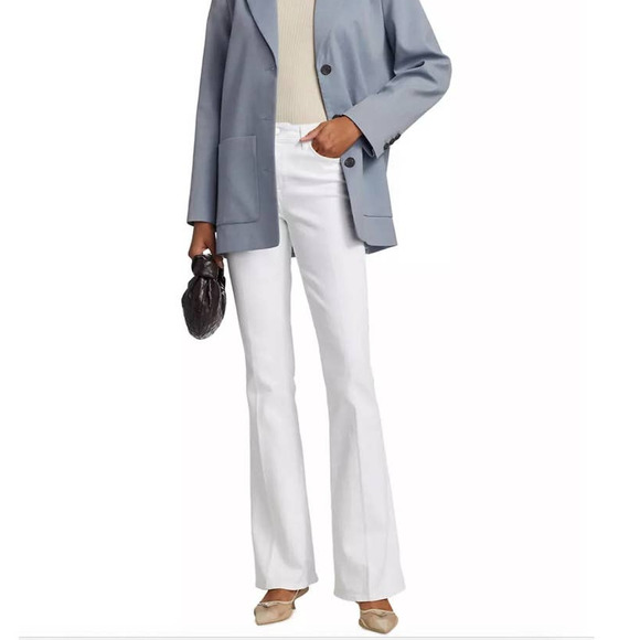 L'agence Bell High-Rise Flare Denim Jeans White Women's Size 25 NWOT - Picture 1 of 10